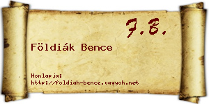 Földiák Bence névjegykártya